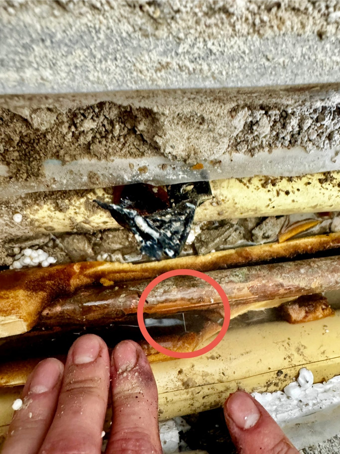 Rohrbruch Rohrbruch in einer Trinkwasserleitung